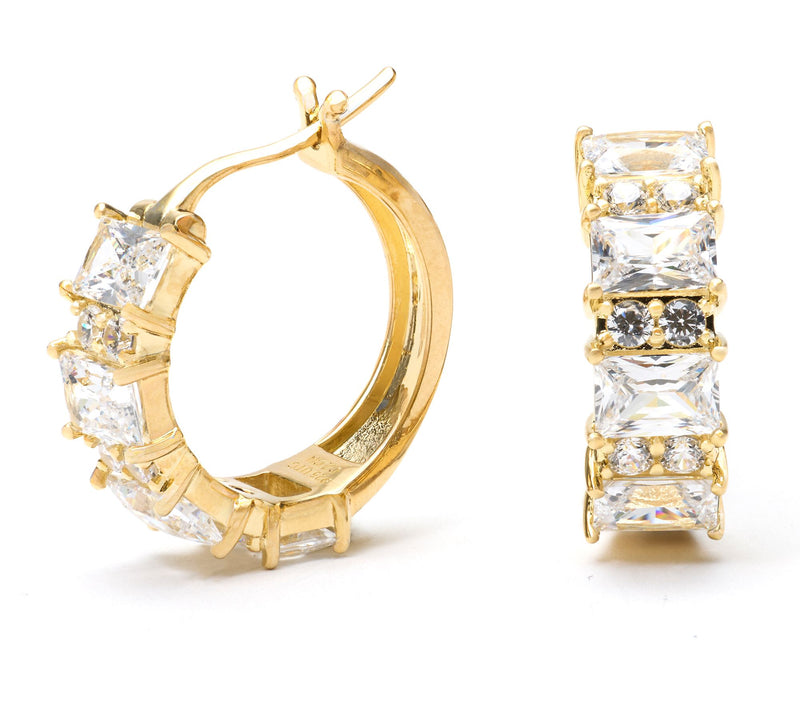 Diamonique x Kathy Levine Travelers 3/4" Hoop Earrings Sterling Silver — View 6
