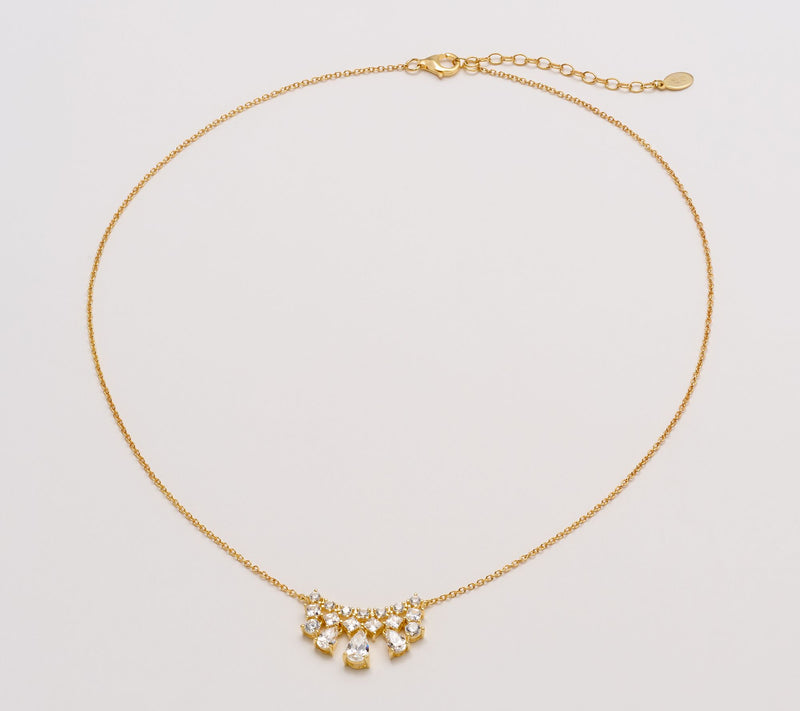 Diamonique x Kathy Levine Pear Drop Royale Necklace Sterling Silver — View 2