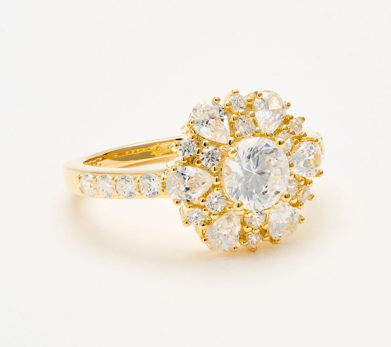 Diamonique x Kathy Levine Rosetta Ring, Sterling Silver — Main view