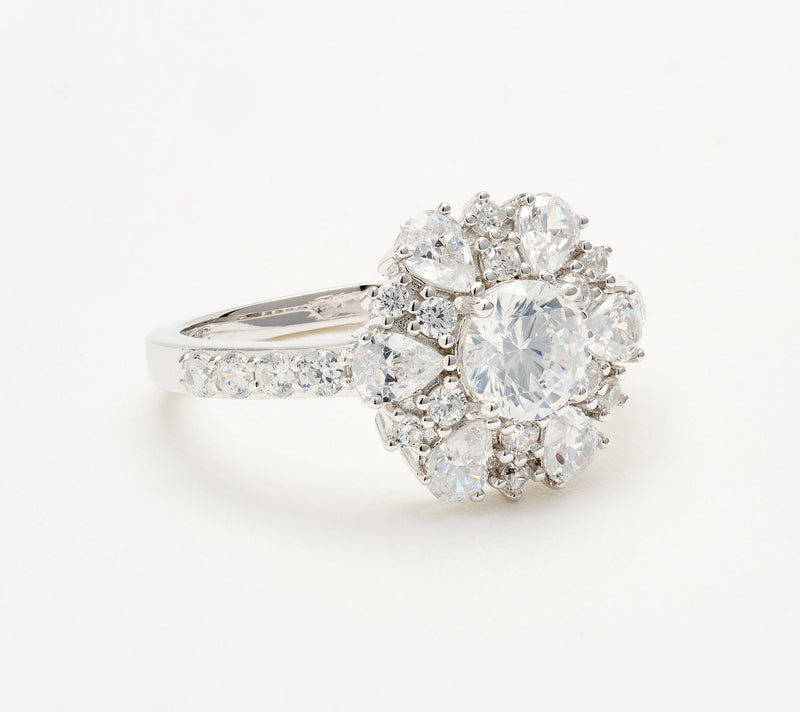 Diamonique x Kathy Levine Rosetta Ring, Sterling Silver — View 7