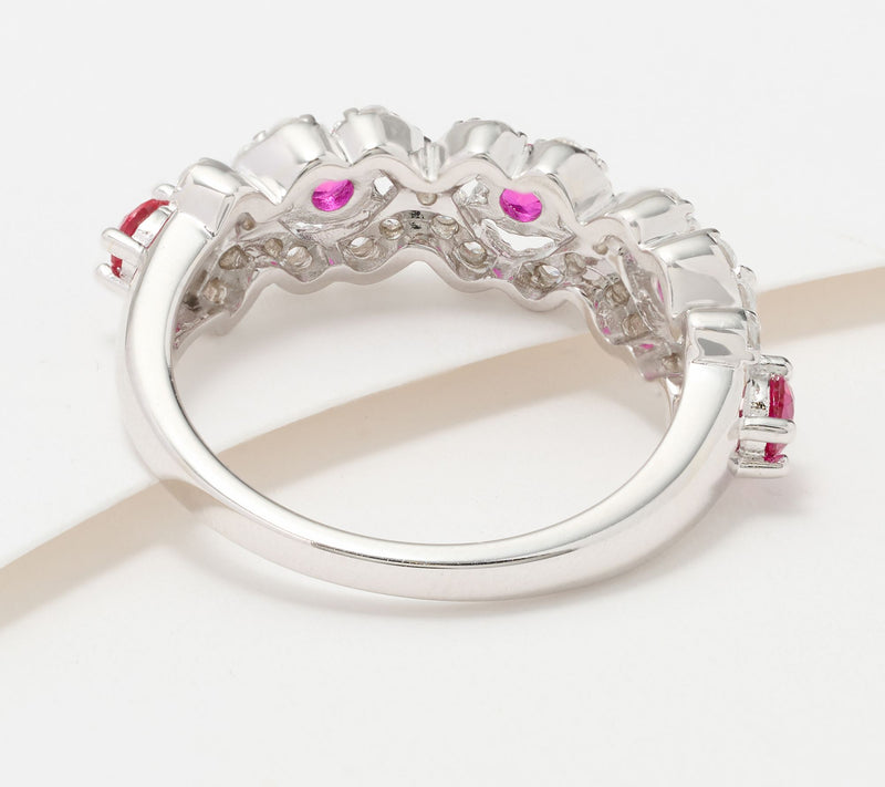 Diamonique x Kathy Levine Blushing Beauty Band Ring, Sterling Silver — View 2