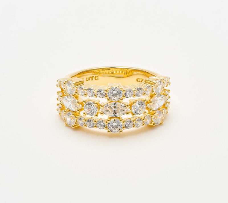 Diamonique x Kathy Levine Multi-Shape Potpourri Band Ring, Sterling — Main view