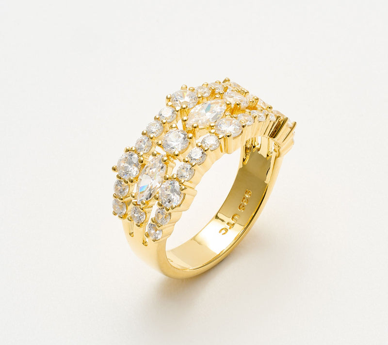 Diamonique x Kathy Levine Multi-Shape Potpourri Band Ring, Sterling — View 3