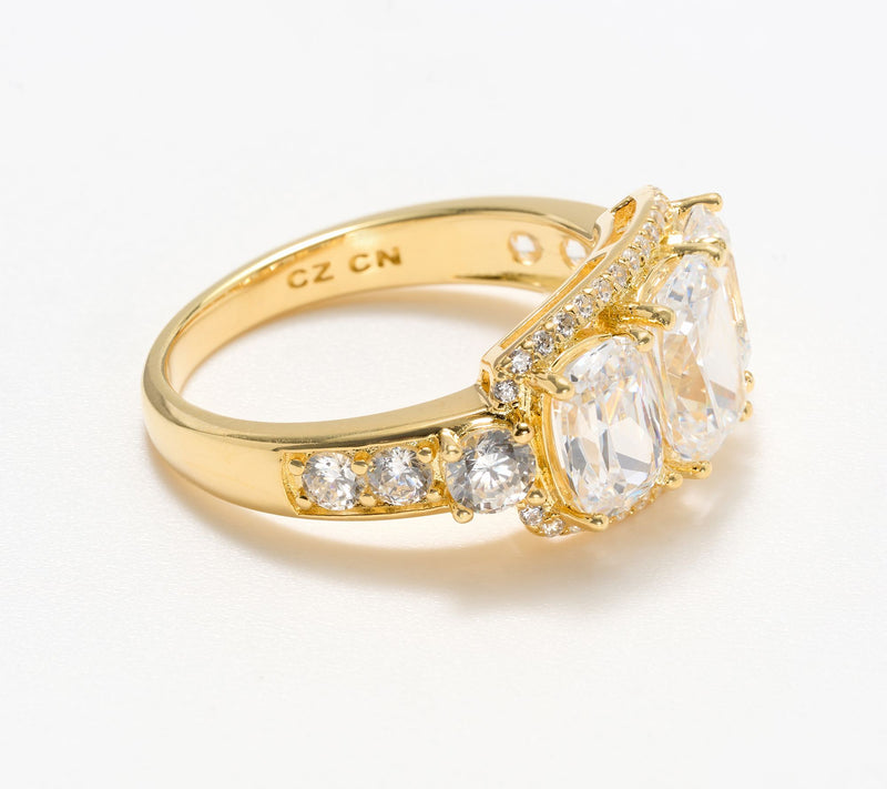 Diamonique x Kathy Levine Broadway Lights Triple Oval Ring, Sterling — View 2