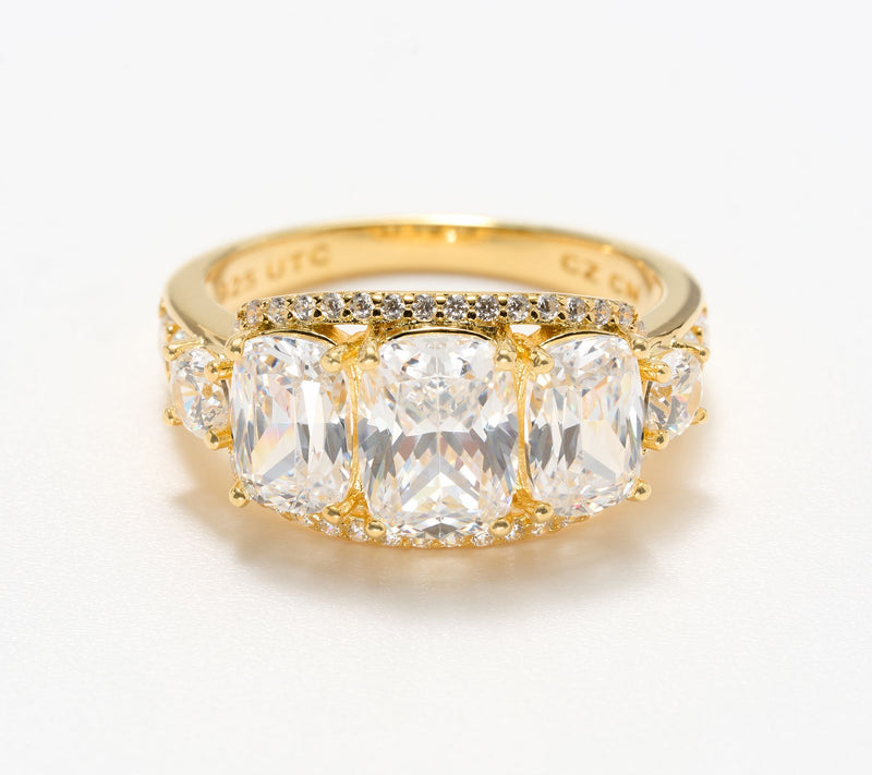 Diamonique x Kathy Levine Broadway Lights Triple Oval Ring, Sterling — View 8
