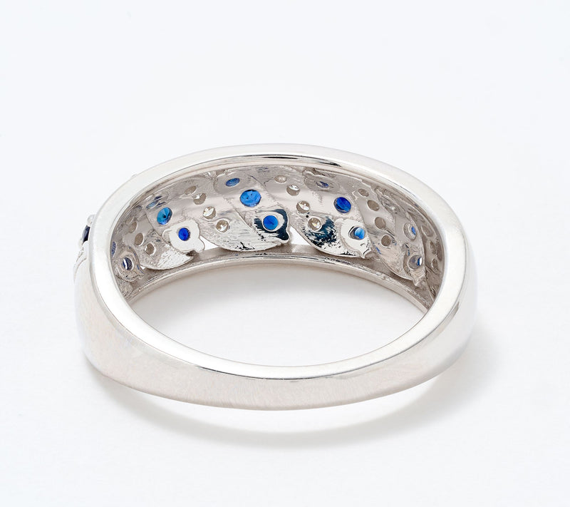 Affinity Gems Wave Detail Sapphire 0.75 cttw Ring, Sterling Silver — View 3