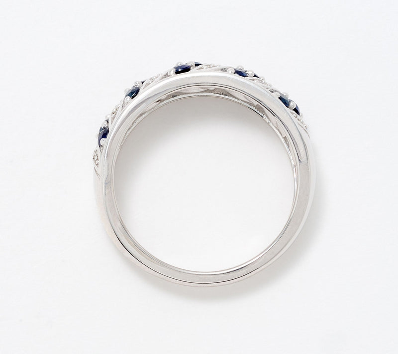 Affinity Gems Wave Detail Sapphire 0.75 cttw Ring, Sterling Silver — View 2