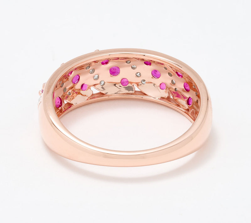 Affinity Gems Wave Detail Ruby 0.75 cttw Ring, Sterling Silver — View 3