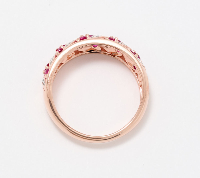 Affinity Gems Wave Detail Ruby 0.75 cttw Ring, Sterling Silver — View 2