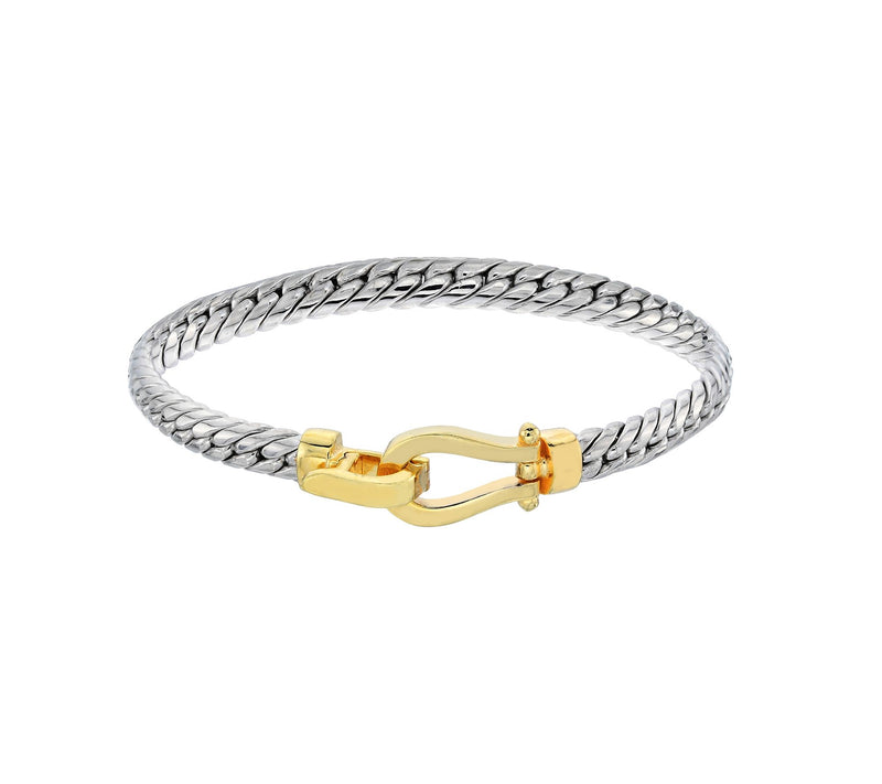 Silver Style Polished Clasp Bracelet — View 3