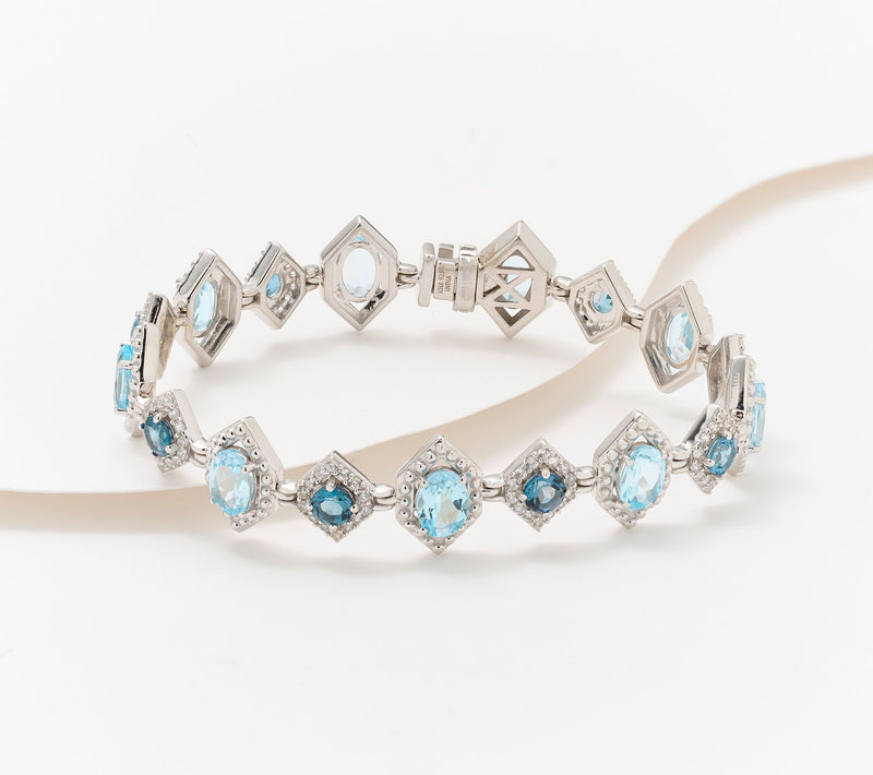 Affinity Gems Sky Blue London Topaz & White Zircon Bracelet — Main view