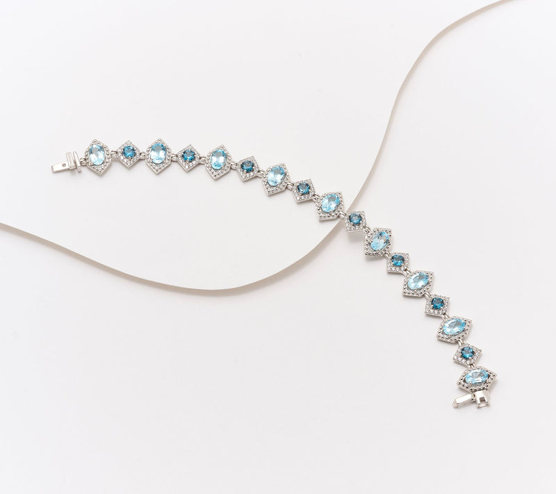 Affinity Gems Sky Blue London Topaz & White Zircon Bracelet — View 2