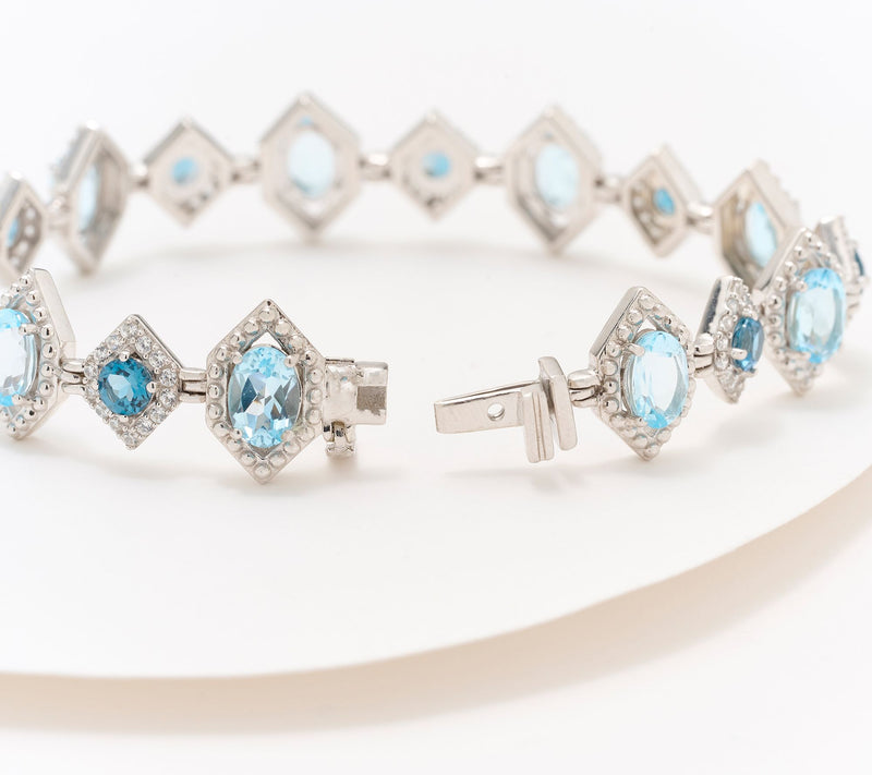 Affinity Gems Sky Blue London Topaz & White Zircon Bracelet — View 3