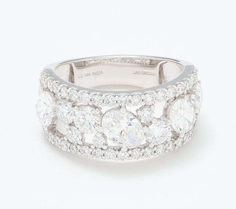 Fire Light Lab Grown Diamond 3 cttw Mixed Shape Band Ring, 14K — View 7