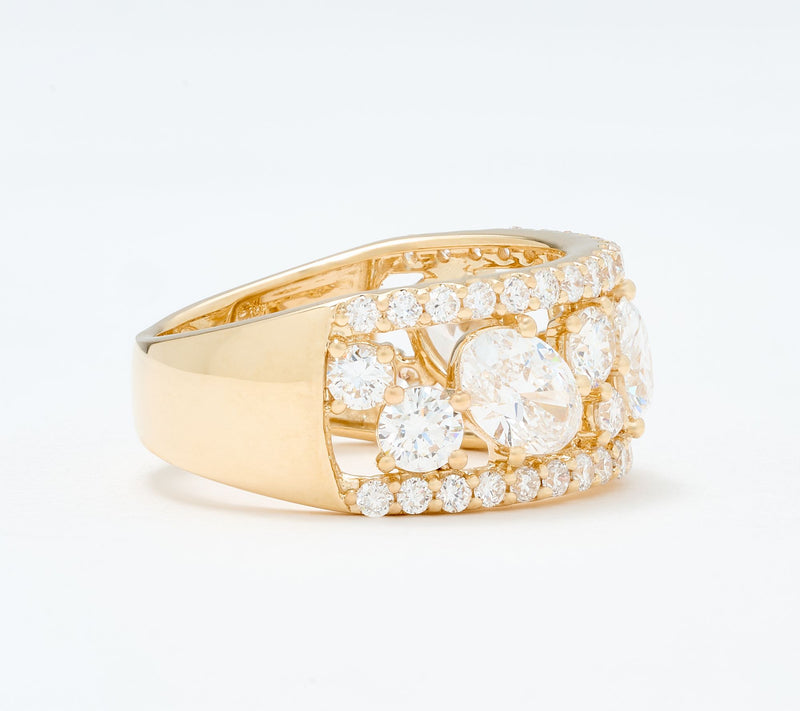 Fire Light Lab Grown Diamond 3 cttw Mixed Shape Band Ring, 14K — View 4