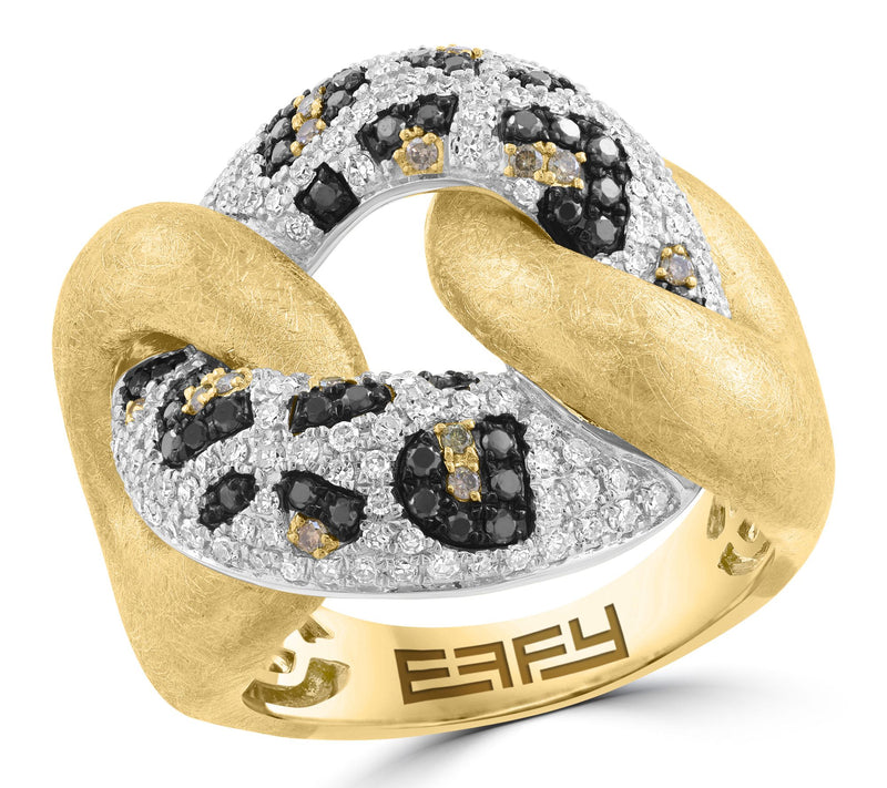 Effy Multi-Colored Diamond Leopard Link Ring, 14K Gold — Main view