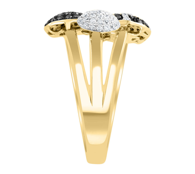 Effy Black, Espresso & White Diamond Leopard Station Ring, 14K — View 3