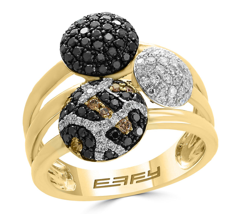 Effy Black, Espresso & White Diamond Leopard Station Ring, 14K — Main view