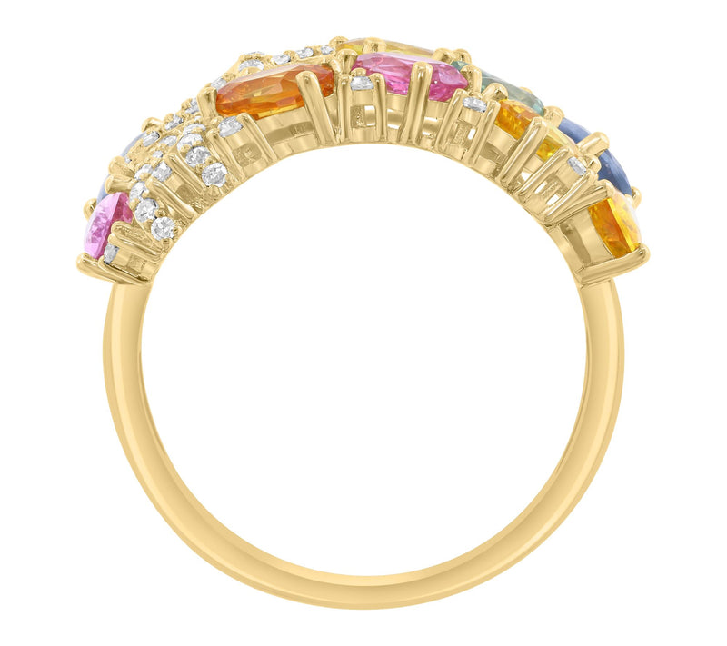 Effy Diamond & Multi-Sapphire Leopard Ring, 14KGold — View 2