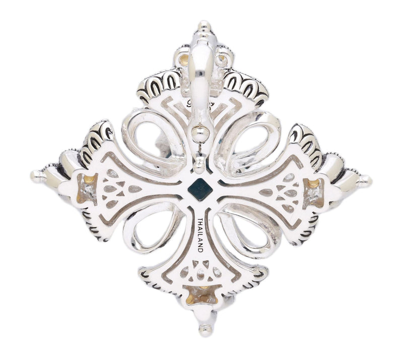 Barbara Bixby Sterling & 18K Gold London Blue Topaz Enhancer. — View 5
