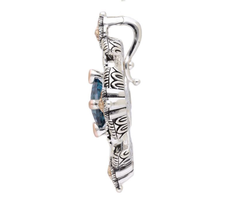 Barbara Bixby Sterling & 18K Gold London Blue Topaz Enhancer. — View 4