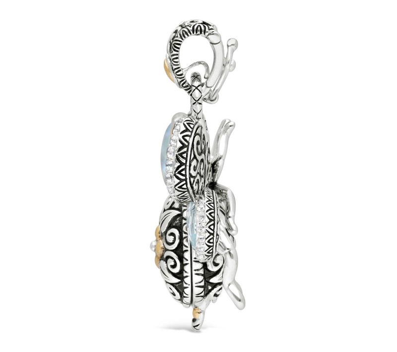 Barbara Bixby Sterling & 18K Blue Topaz Bee Locket Enhancer — View 3