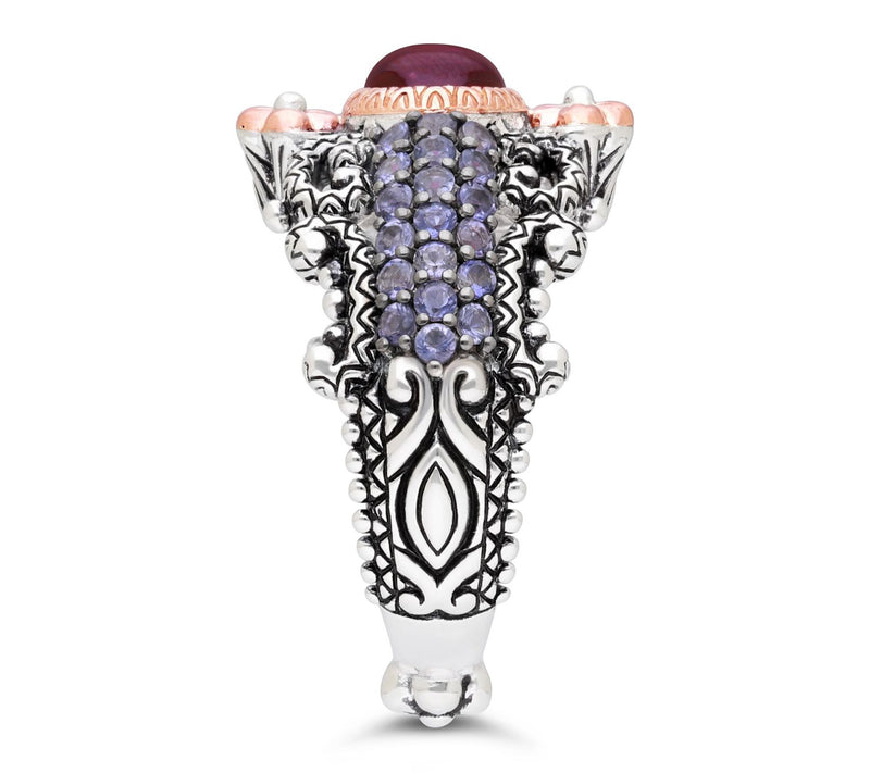 Barbara Bixby Sterling & 18K Rhodlite & IoliteRing — View 3