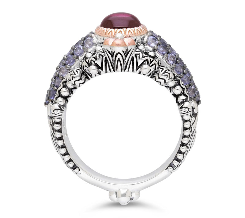 Barbara Bixby Sterling & 18K Rhodlite & IoliteRing — View 2