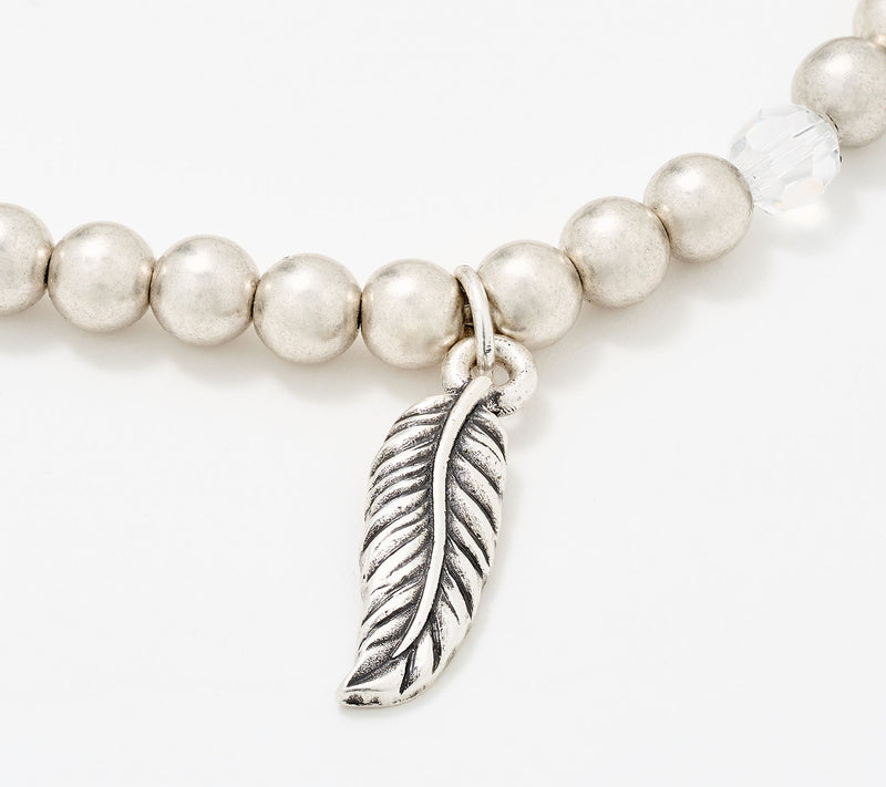 Divinely Guided by Theresa Caputo Feather Stretch Charm Bracelet — View 2