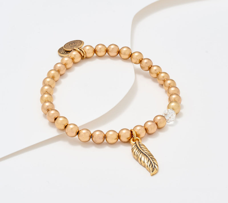Divinely Guided by Theresa Caputo Feather Stretch Charm Bracelet — View 10