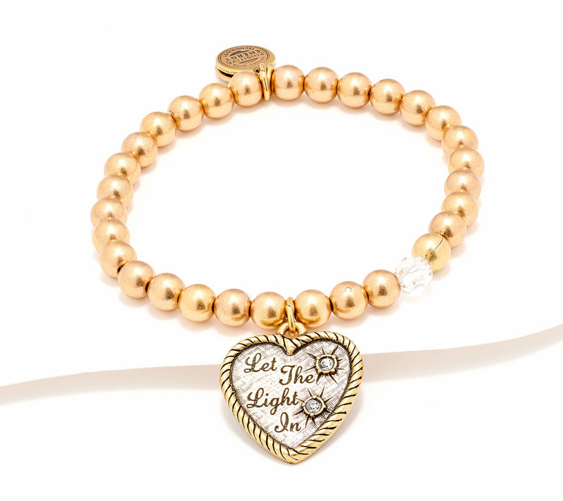 Divinely Guided by Theresa Caputo Heart Stretch Charm Bracelet — Main view