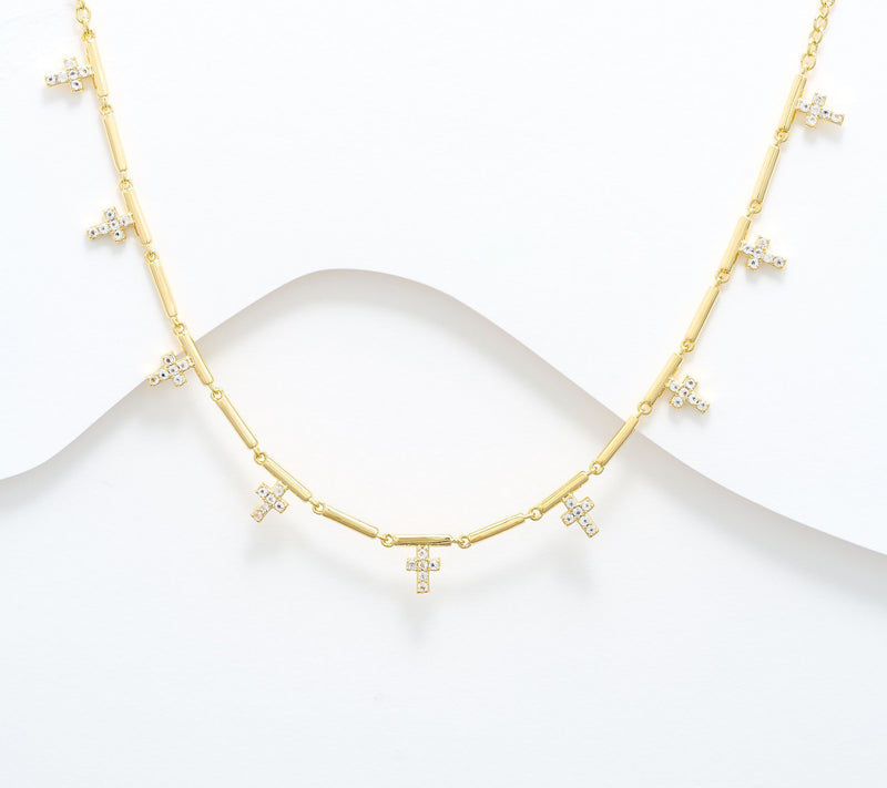 David Markstein Bronze Elevated Premier Cross Necklace — View 8