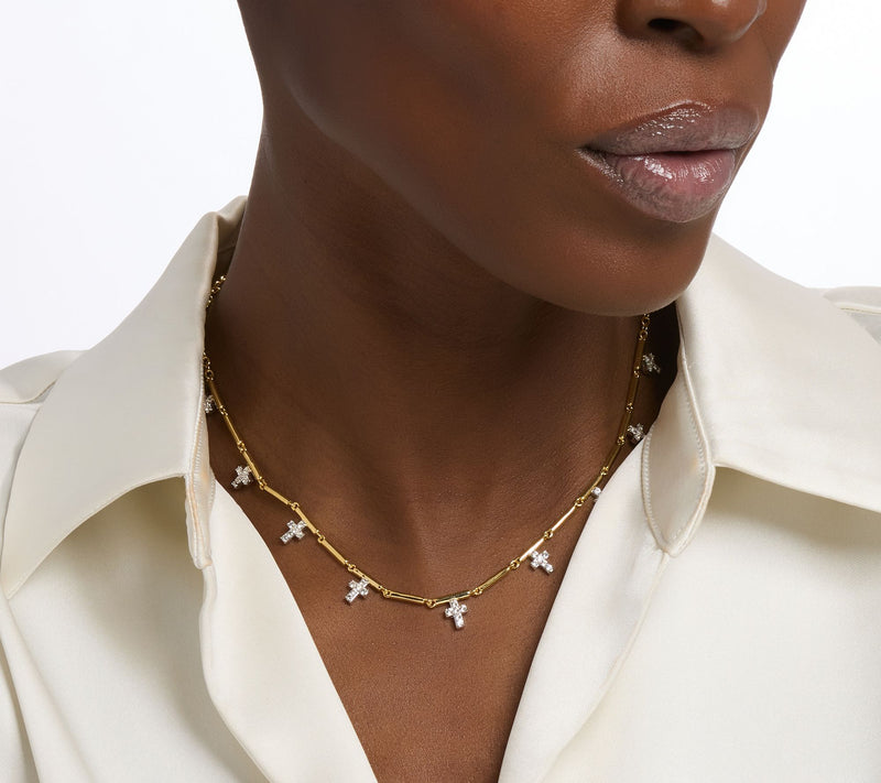 David Markstein Bronze Elevated Premier Cross Necklace — View 3
