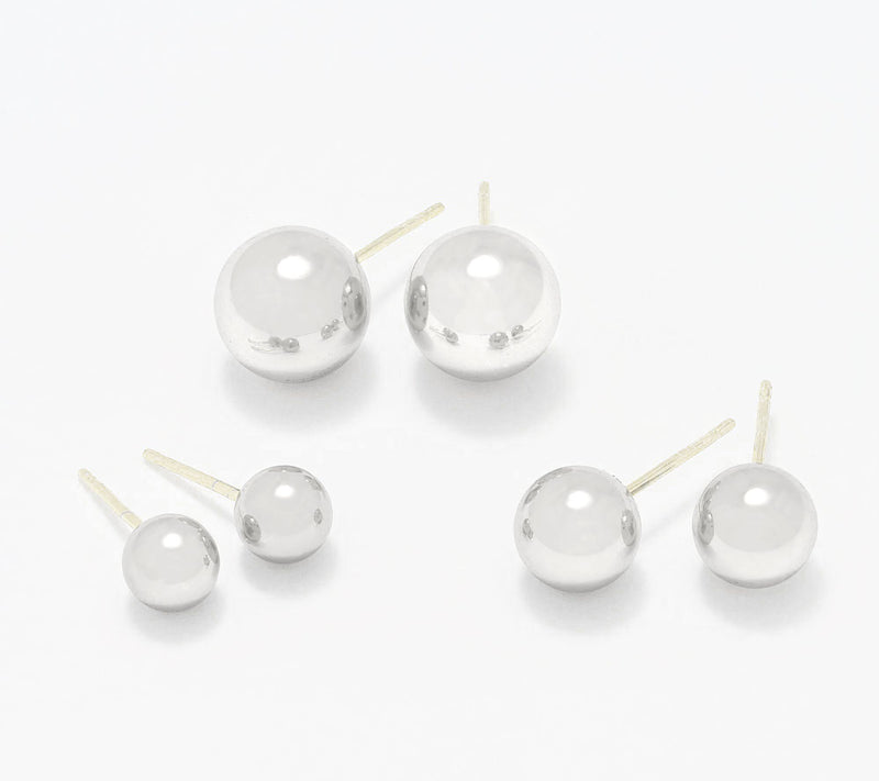 David Markstein Bronze Set of 3 Ball Stud Earrings — View 9