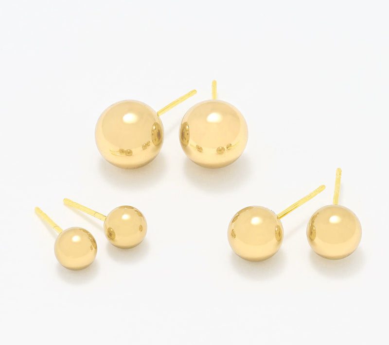 David Markstein Bronze Set of 3 Ball Stud Earrings — View 13