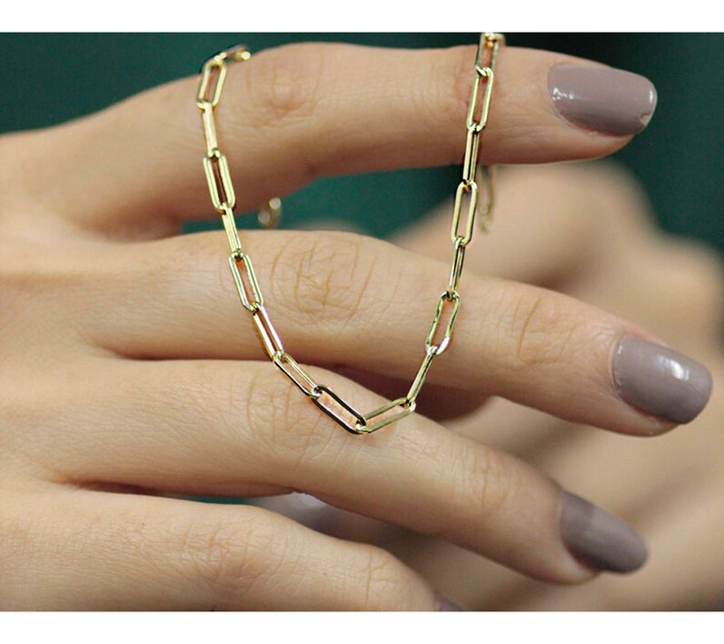 Alkeme 10K Gold Paperclip Link Bracelet, 1.15g — View 2