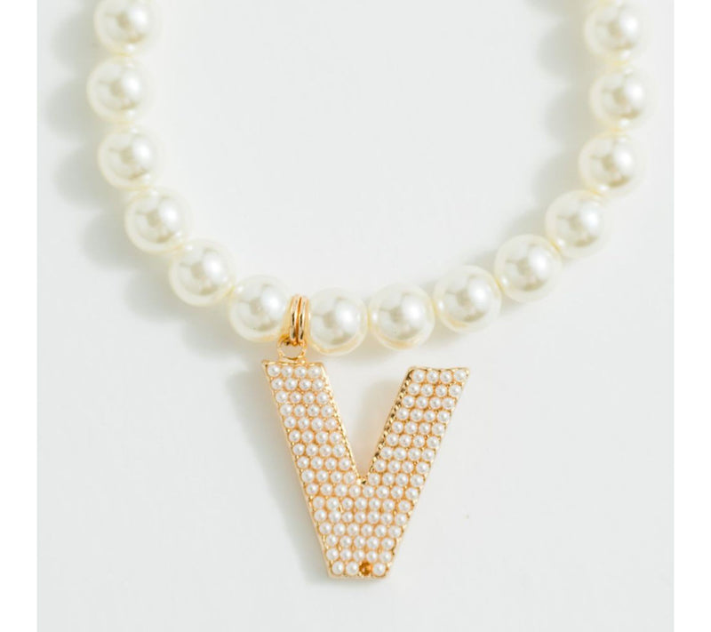 Violet and Brooks Pearlie Initial Stretch Bracelet — View 49