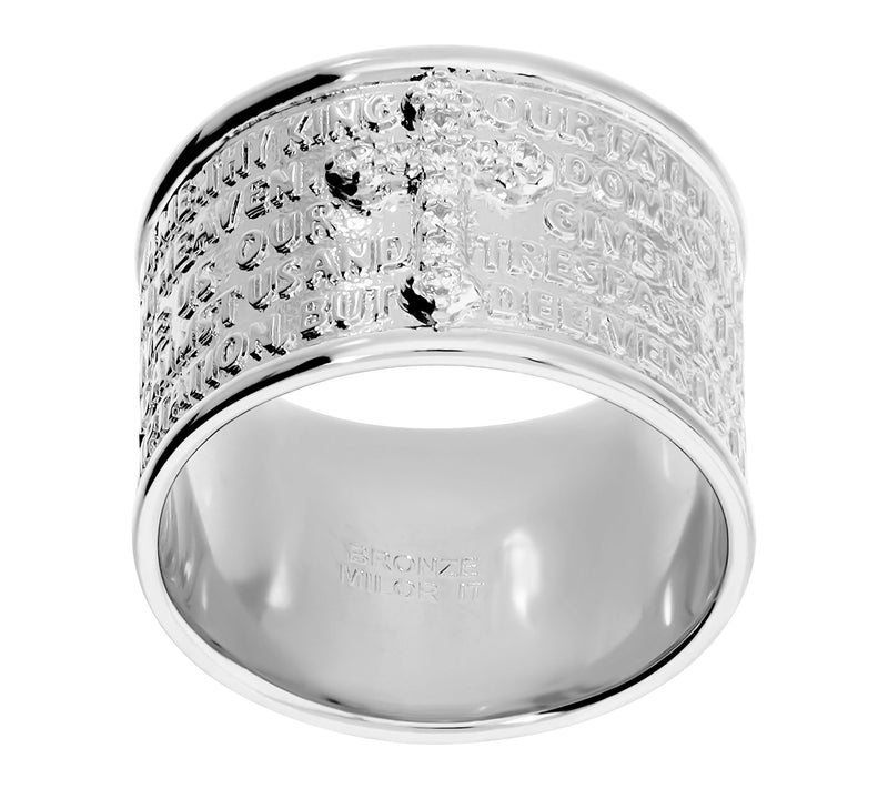 Diamonique X Bronzo Italia Cigar Band Prayer Ring — View 7