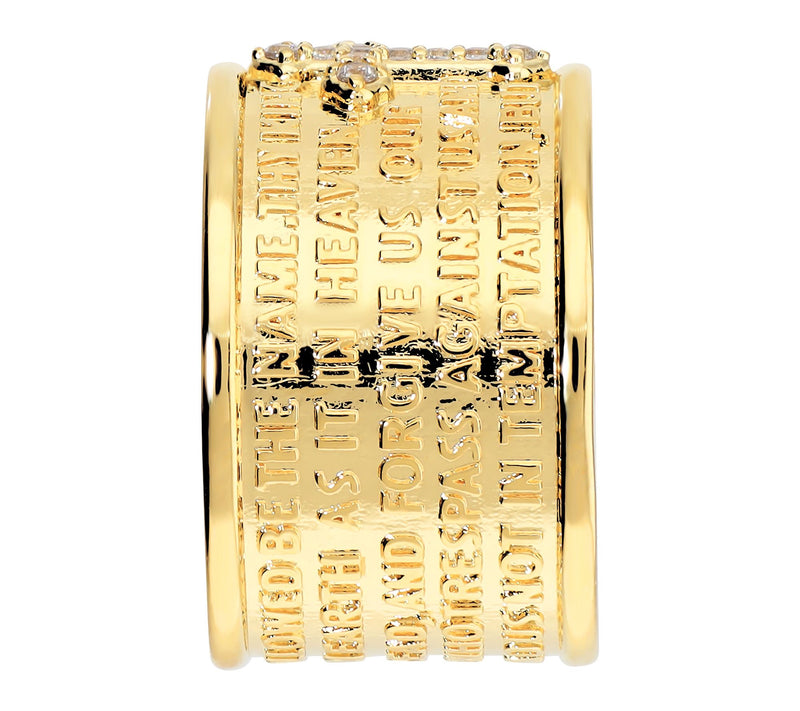 Diamonique X Bronzo Italia Cigar Band Prayer Ring — View 2