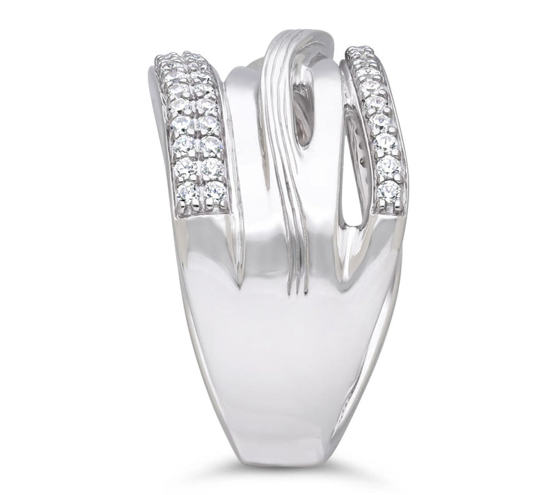 Ariva Sterling Silver Diamonique Highway Ring — View 2