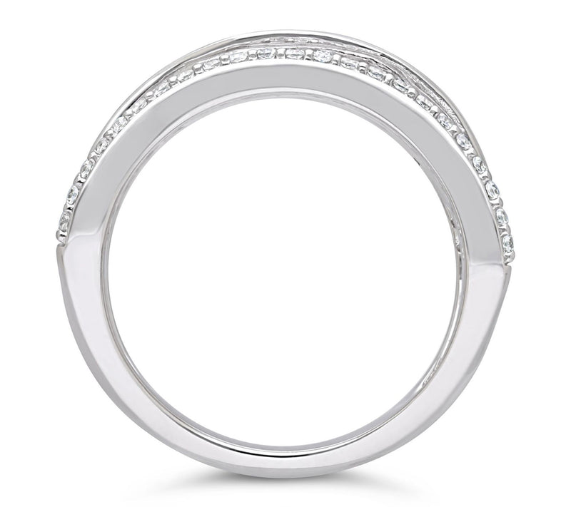 Ariva Sterling Silver Diamonique Highway Ring — View 3