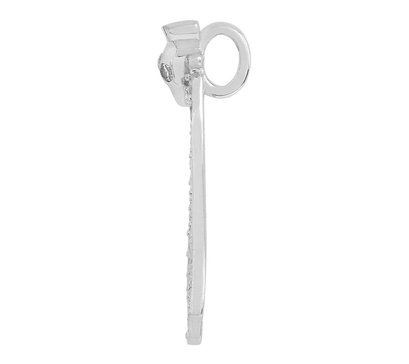 Diamonique Pave Giraffe Pendant, Sterling Silver — View 3