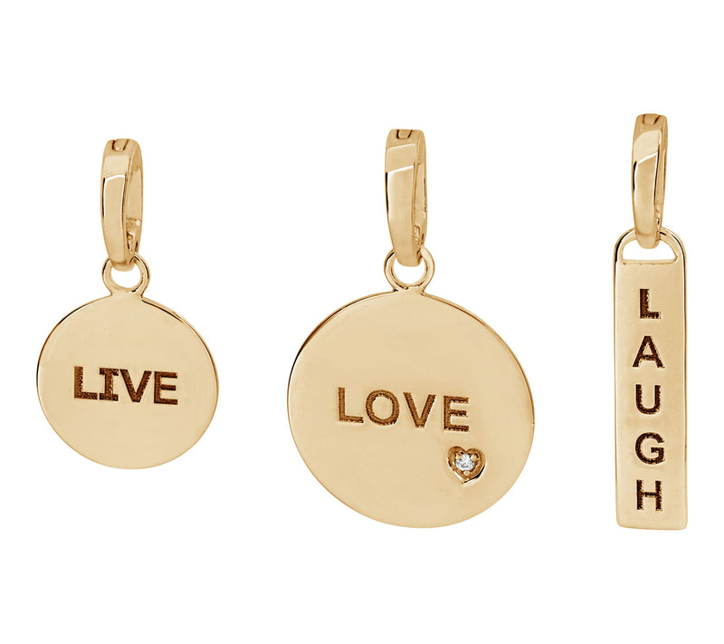 Diamonique Live, Laugh, Love Pendant Set, Sterling Silver — View 8