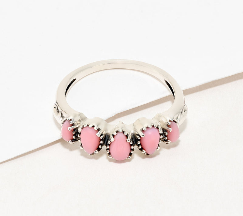 American West Sterling Five Pear Gemstone Band Ring — View 21