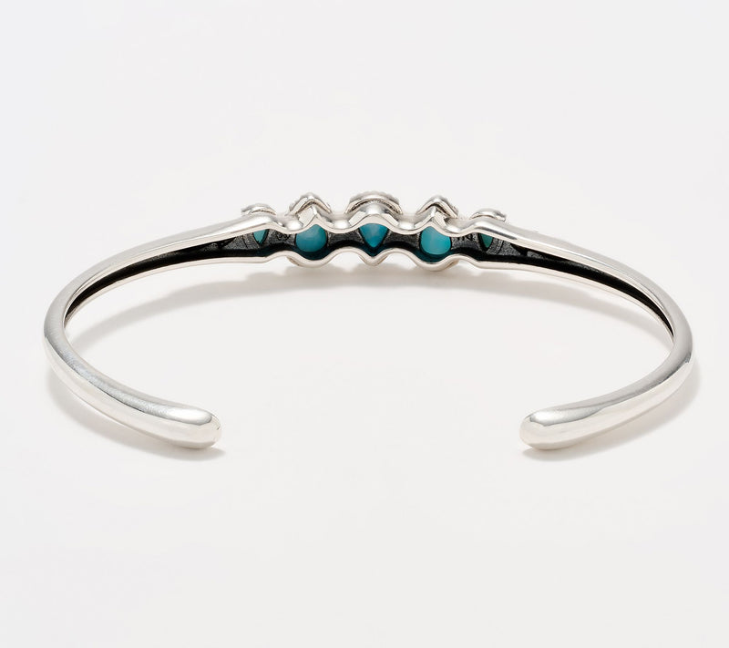 American West Sterling Five Pear Gemstone Cuff — View 2