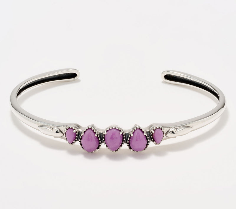 American West Sterling Five Pear Gemstone Cuff — View 13