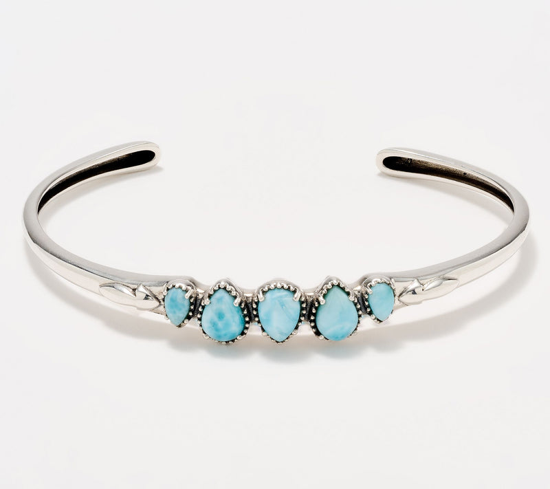 American West Sterling Five Pear Gemstone Cuff — View 14
