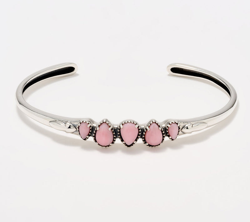 American West Sterling Five Pear Gemstone Cuff — View 17