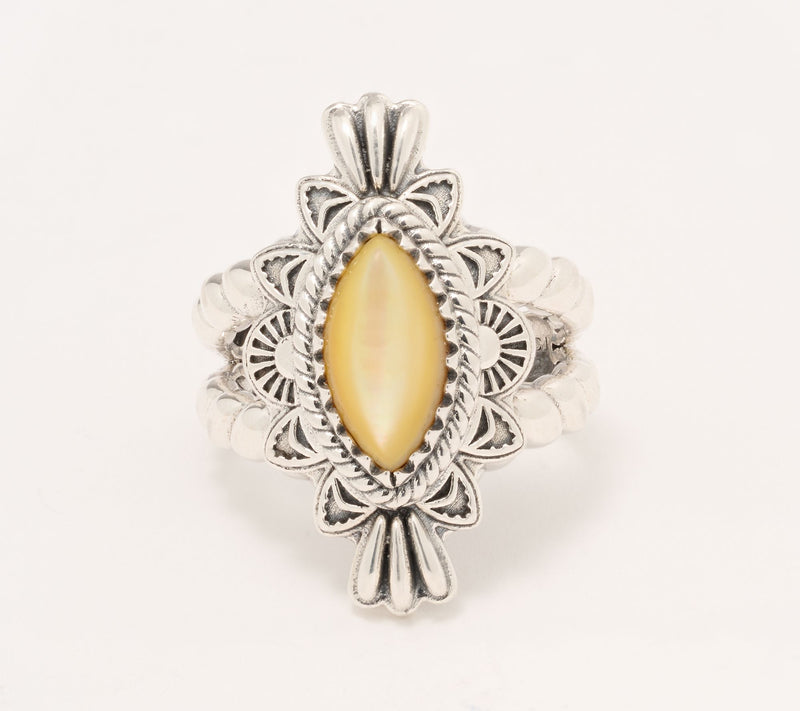 American West Sterling Marquise Gemstone Rope Ring — View 11