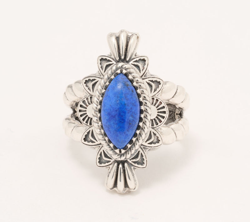 American West Sterling Marquise Gemstone Rope Ring — View 12